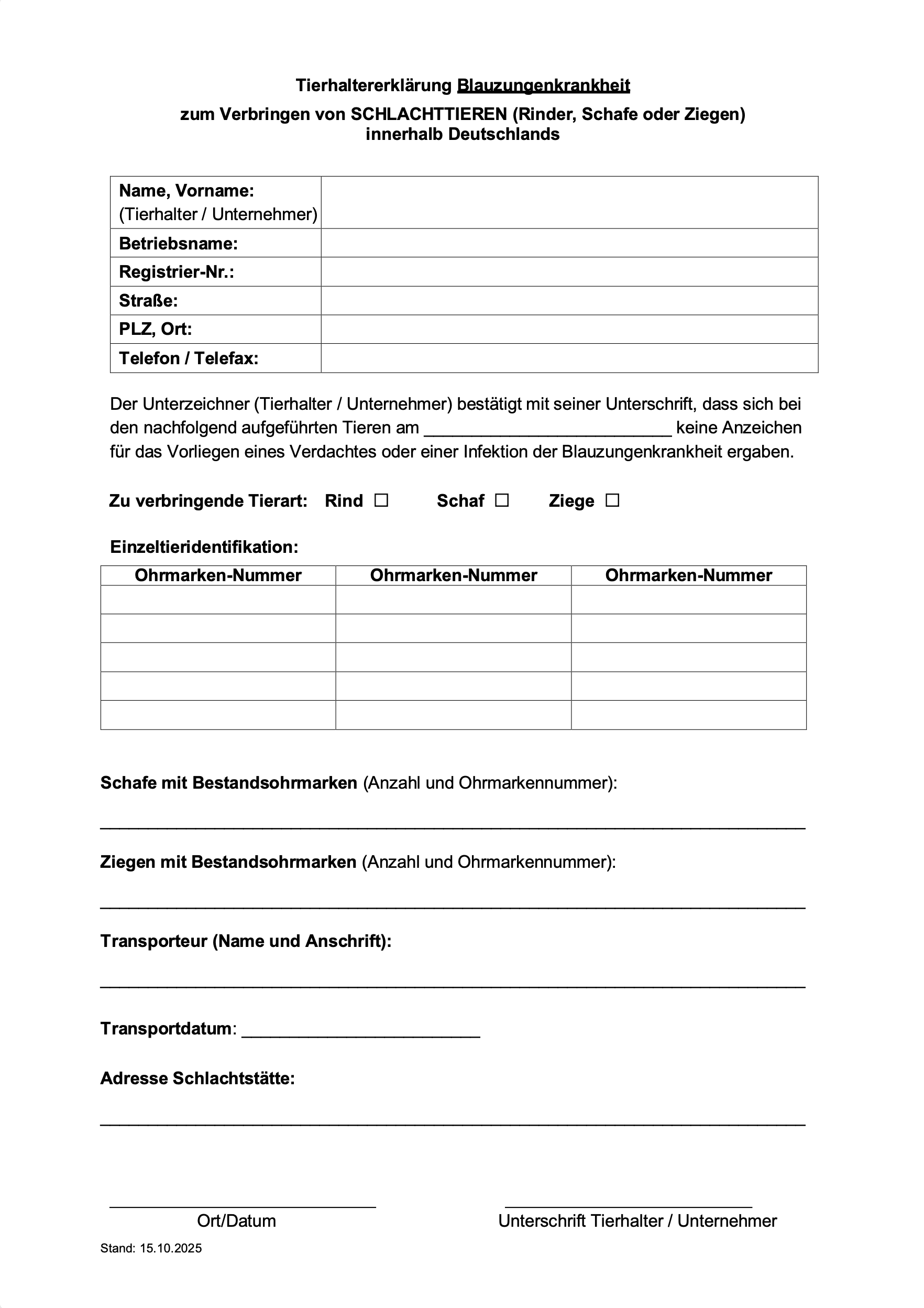 Verbringungsregelung